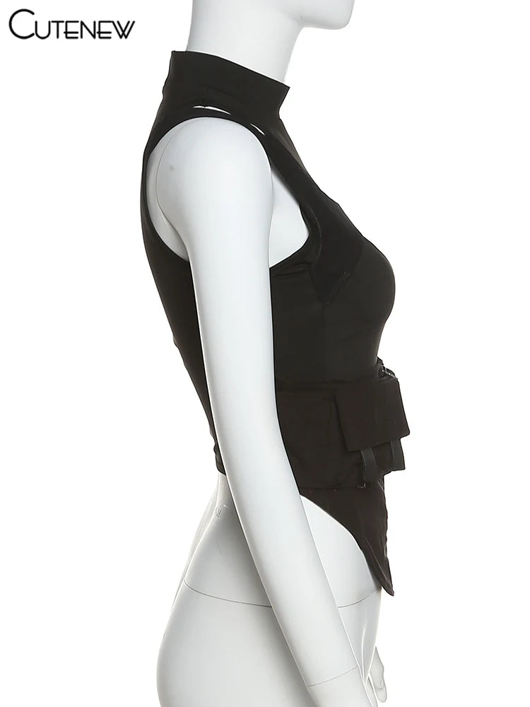 Sheer Tank Bicycle Belt Zip-up Vest