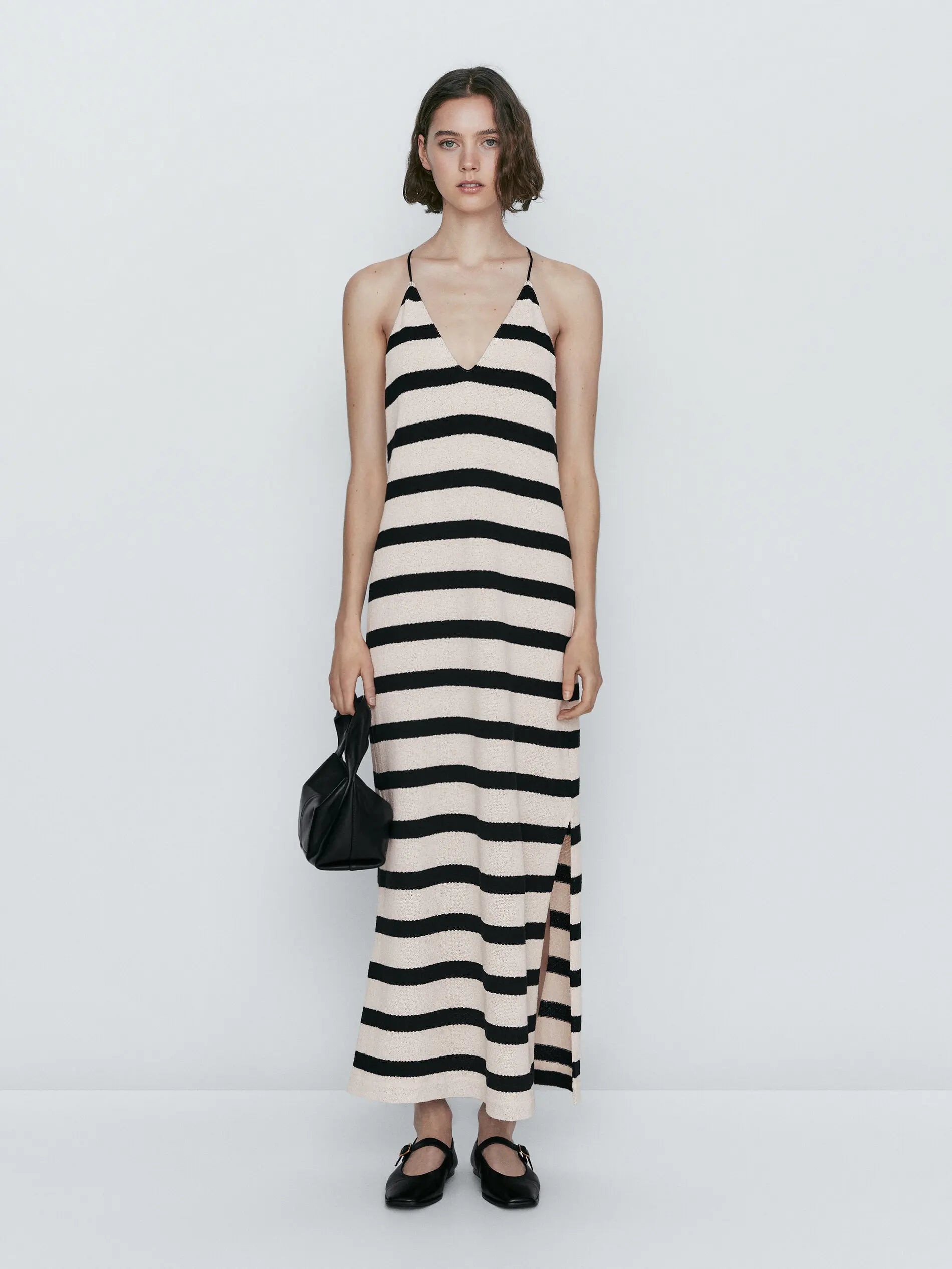 Washington striped halter dress