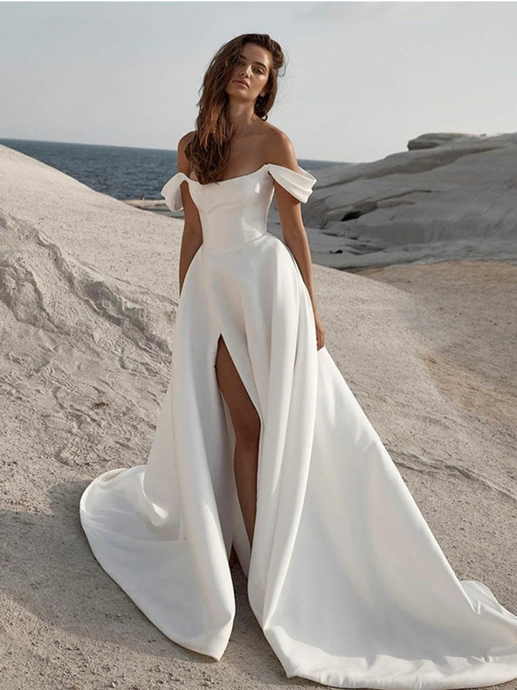 Cockatoo Soft Satin Wedding gown