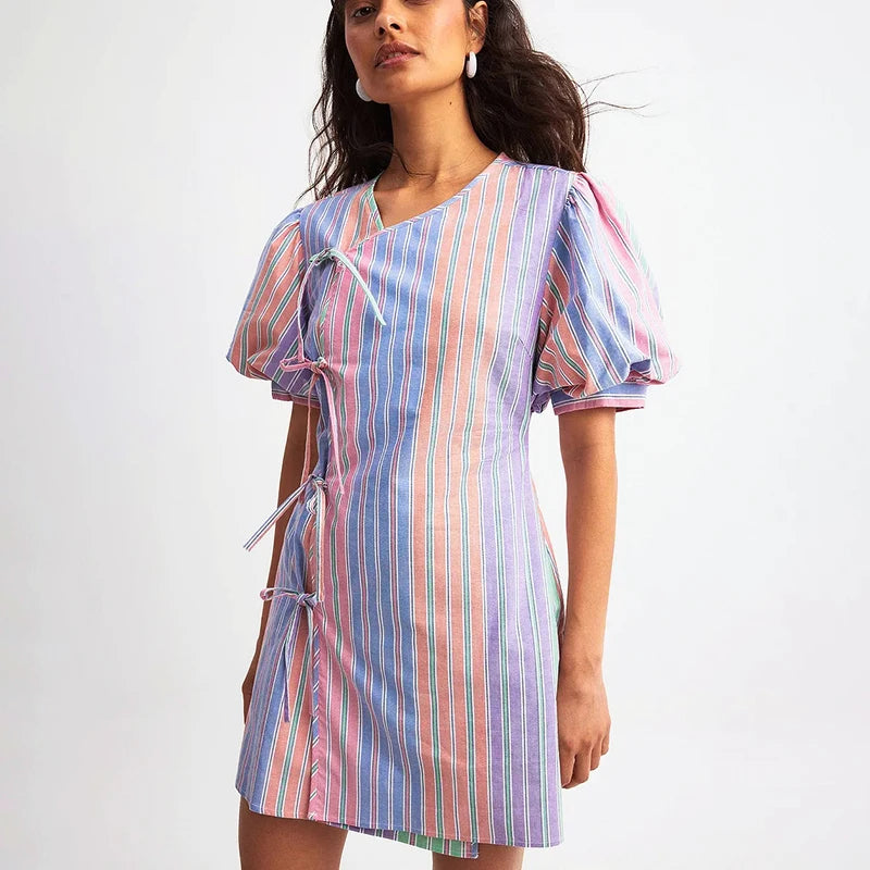 Rainbow Summer Puff Dress